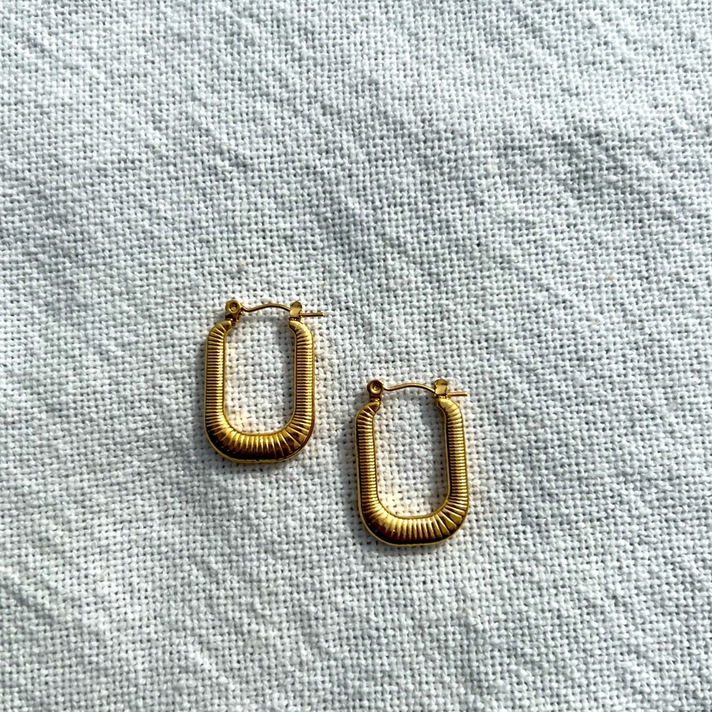 Stainless Steel Gold Earrings - Picture 3 of 5